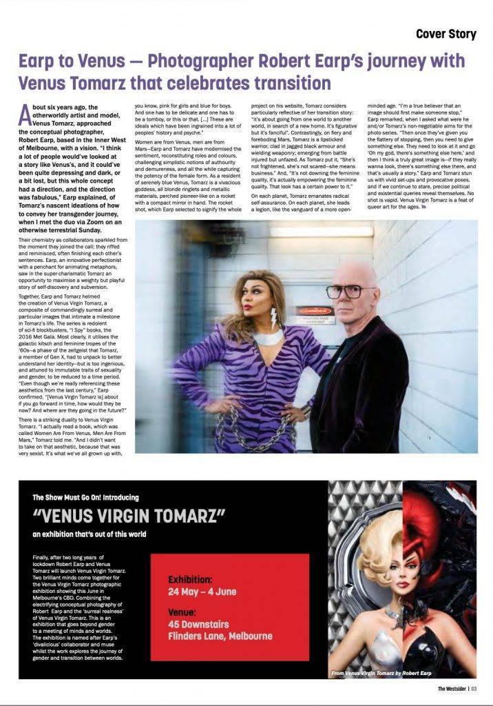 Venus Virgin Tomarz & Robert Earp Cover Story The Westsider