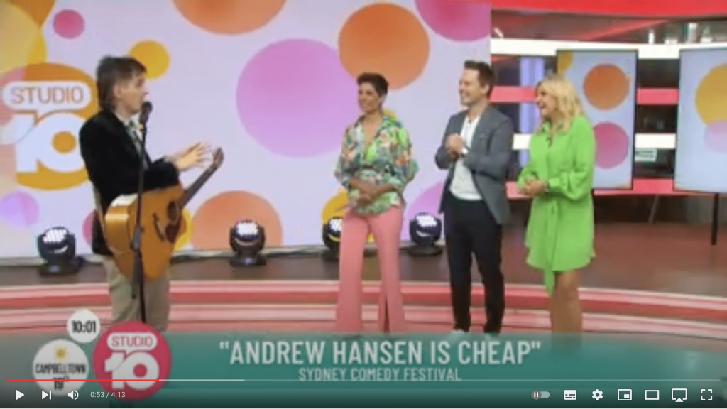Andrew Hansen on Studio 10 Channel 10